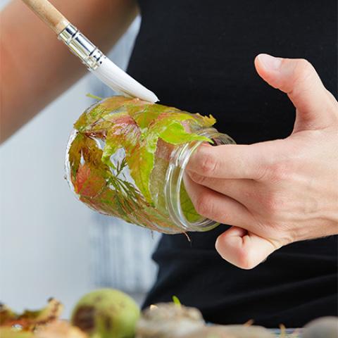 dekorácia, jesenné svietniky DIY