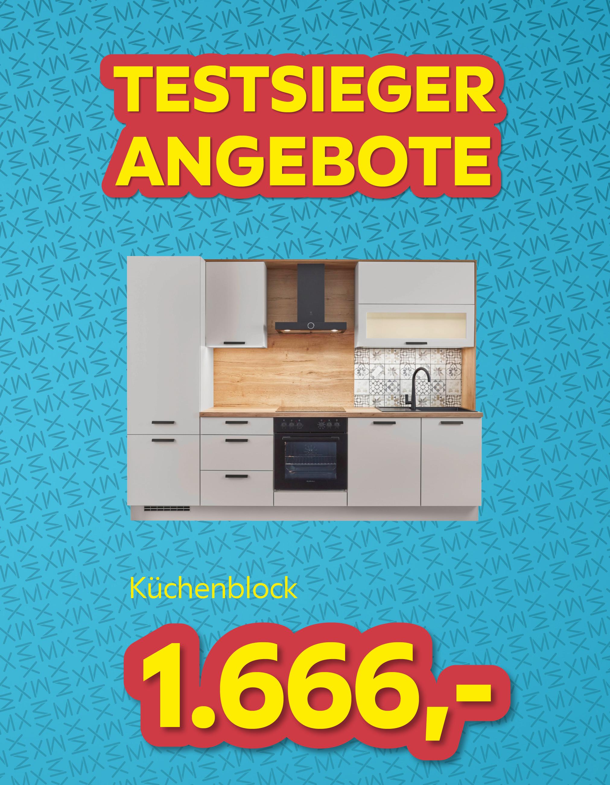 Testsieger Angebote Küchenblock um € 1.666,-