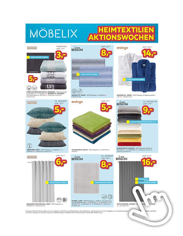 Heimtextilien Aktionswochen Prospekt Beilage