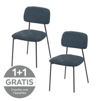 VIERFUSSSTUHL SÖREN GIGA-S - Blau/Schwarz, KONVENTIONELL, Textil/Metall (44/78/49cm)