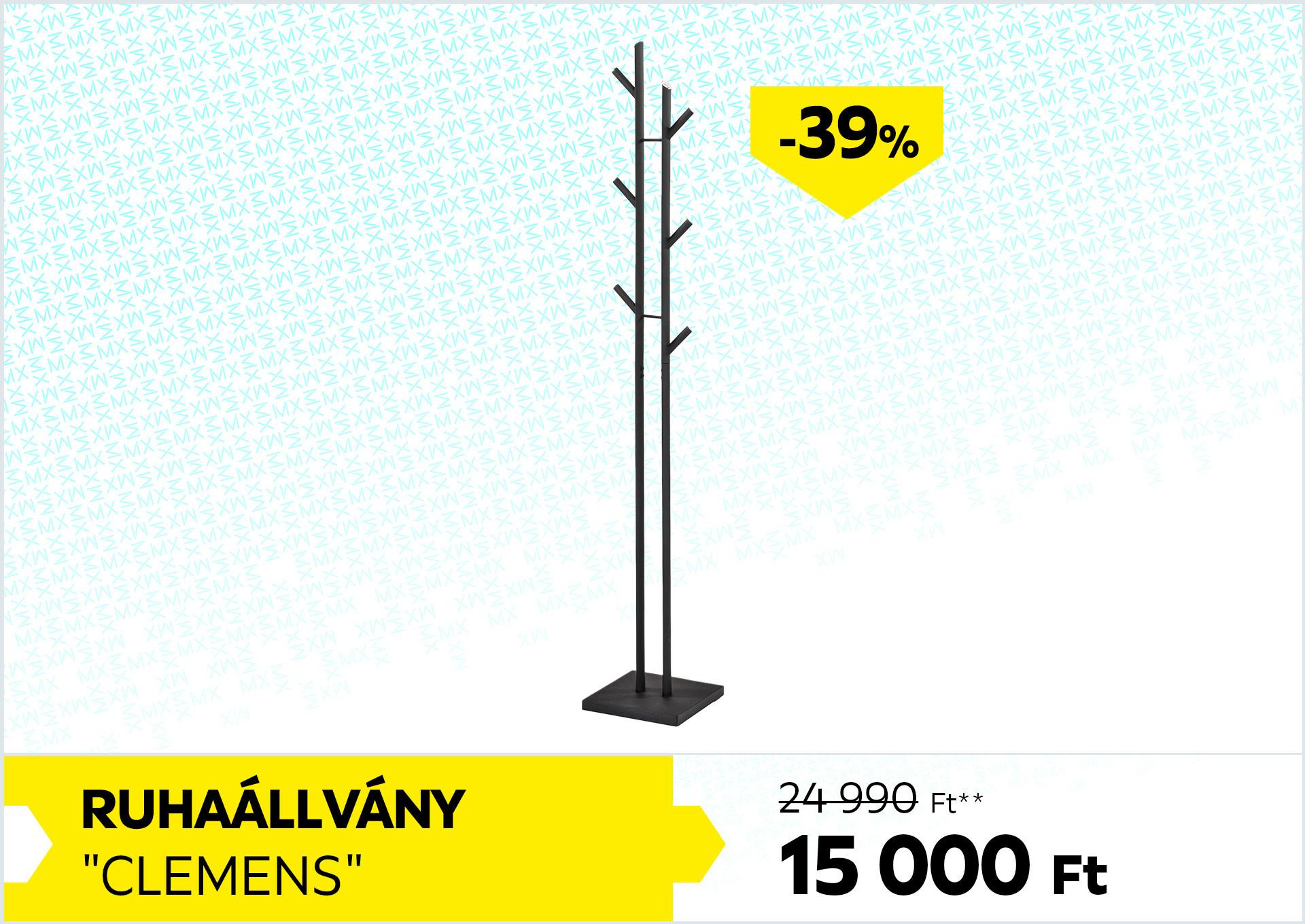 Ruhaállvány Clemens 24990Forint helyett 15000Forint kedvezmény mértéke 39%