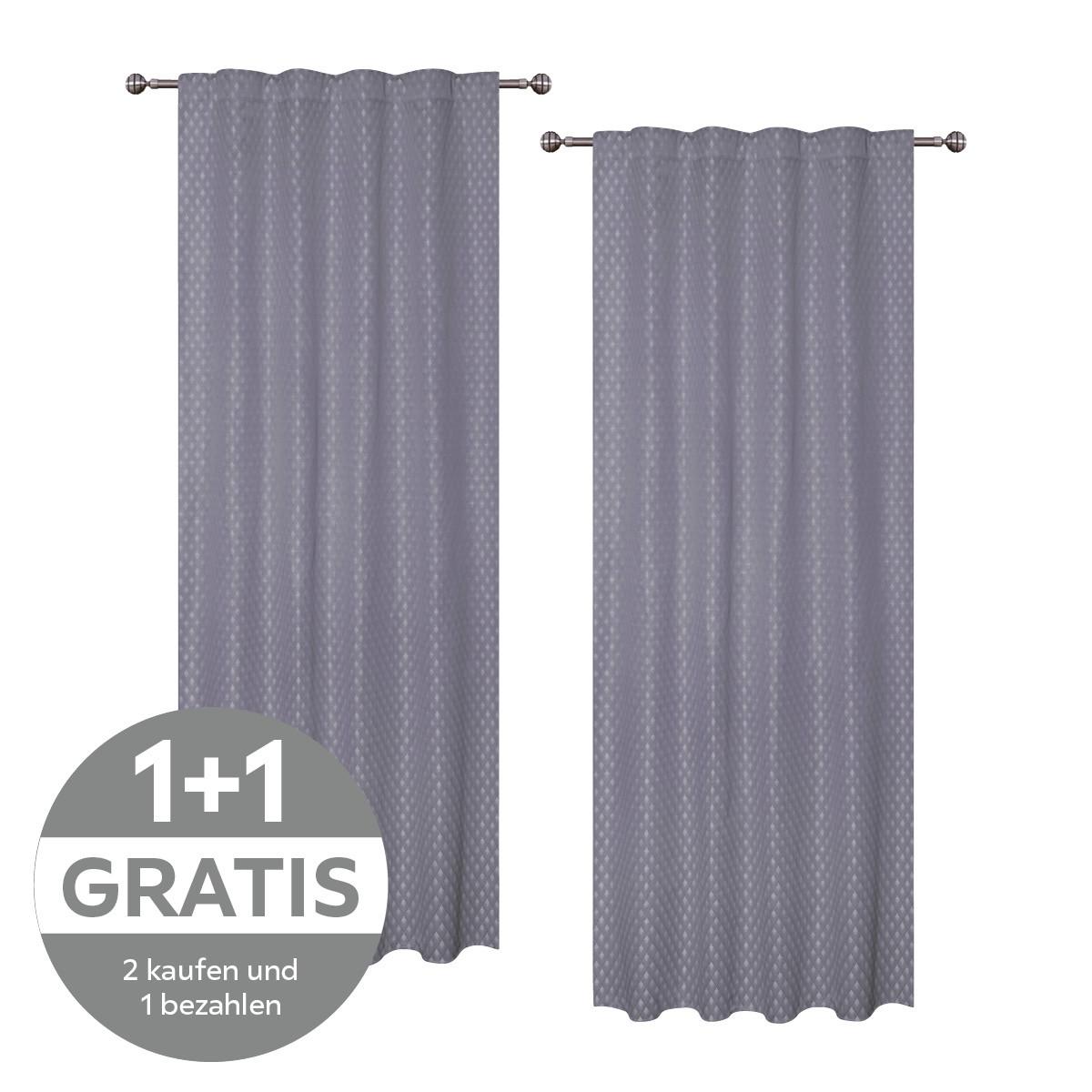 FERTIGVORHANG NICKI - Grau, MODERN, Textil (140/245cm) - Luca Bessoni