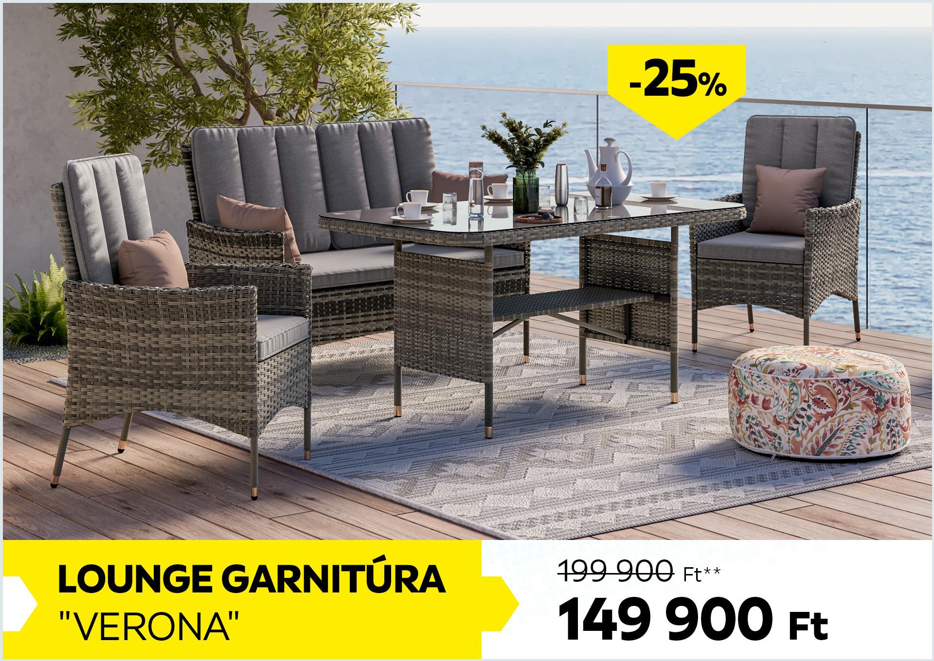 Lounge garnitúra VERONA 199900Forint helyett 149900Forint kedvezmény mértéke 25%