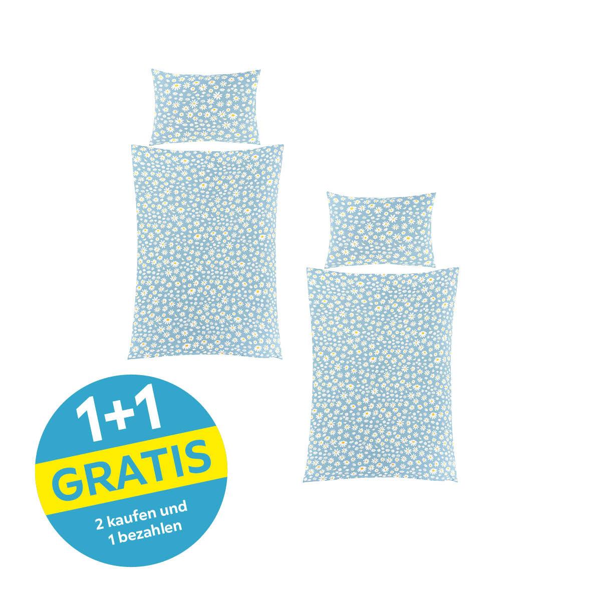 Bettwäsche Daisy - Pastellblau/Hellgelb, ROMANTIK / LANDHAUS, Textil (140/200cm) - James Wood