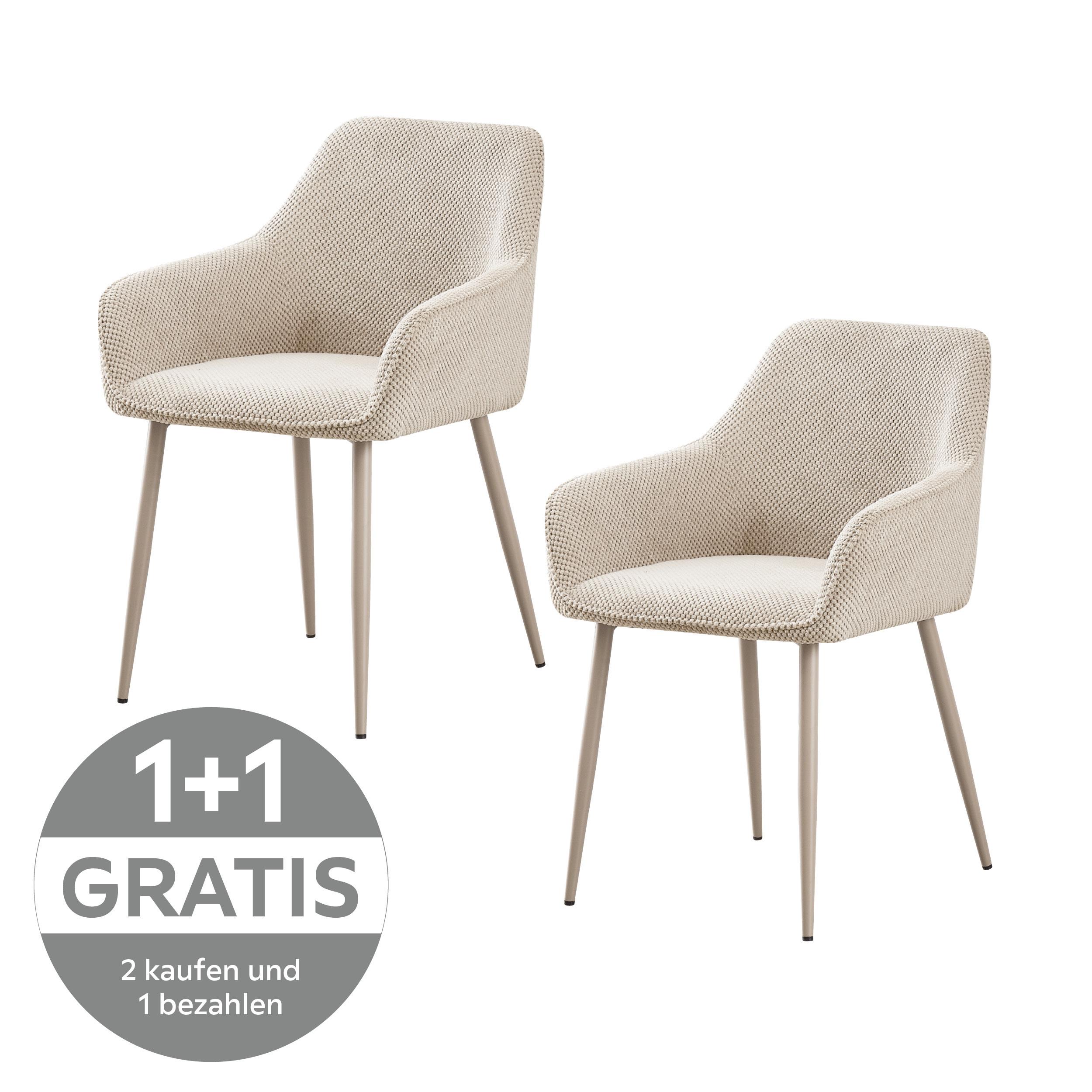 Armlehnstuhl Cora Creme gepolstert