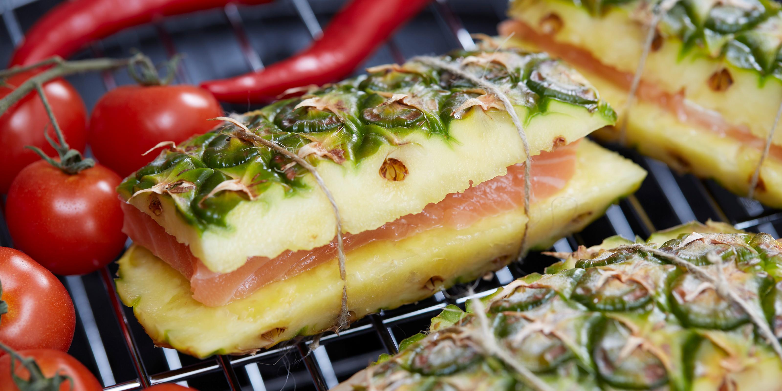 recept, grilovaný losos v ananásovom kabáte