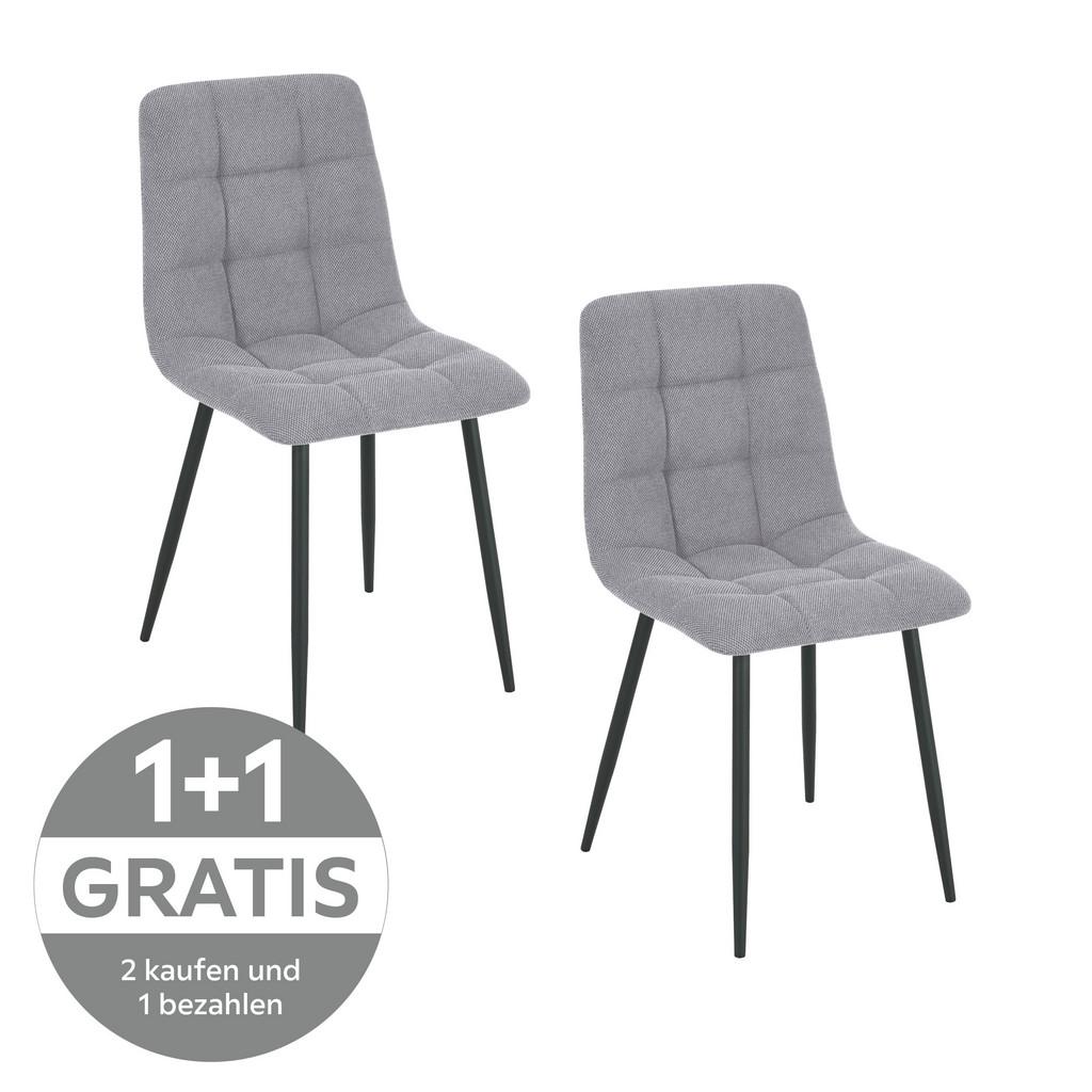 Vierfußstuhl Adea Leinenoptik grau