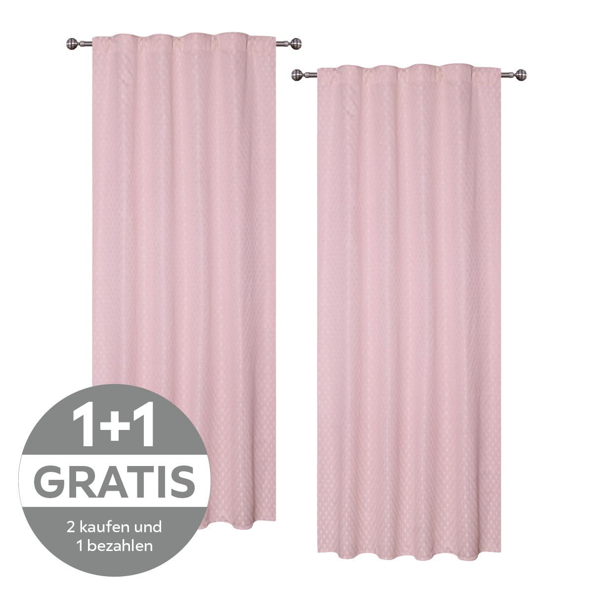 FERTIGVORHANG NICKI - Rosa, MODERN, Textil (140/245cm) - Luca Bessoni