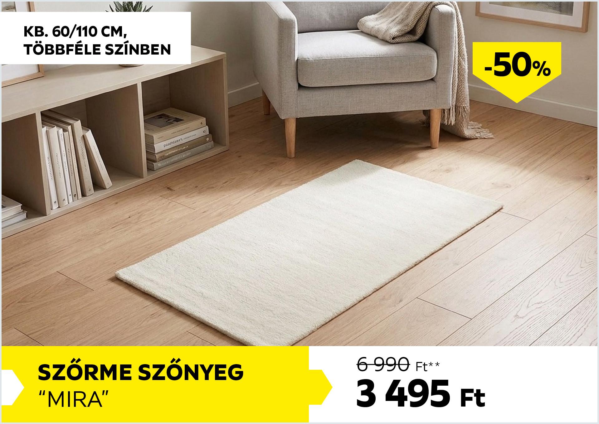 Szőrme szőnyeg kb. 60/110cm MIRA 6990Forint helyett 3495Forint kedvezmény mértéke 50%