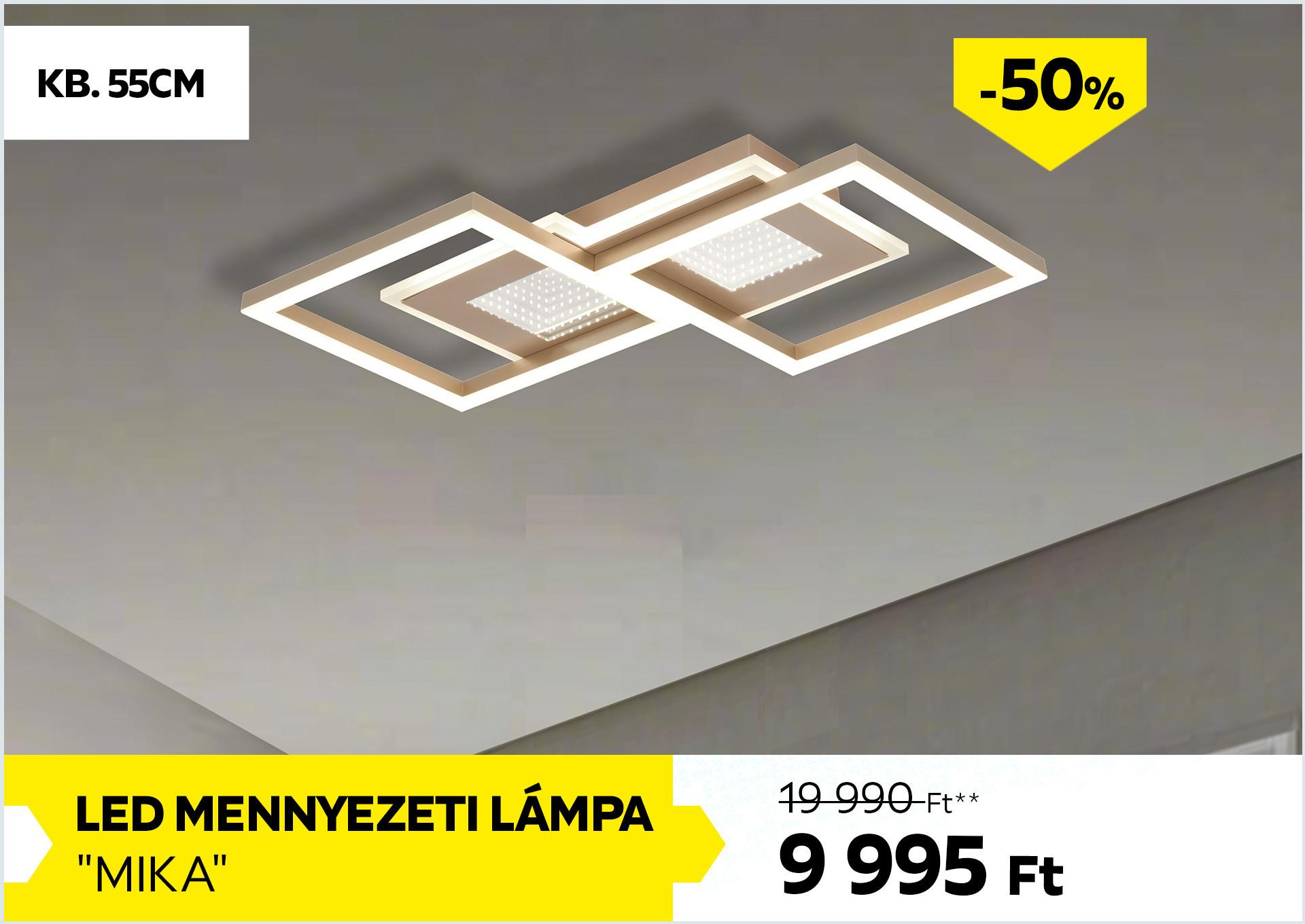 LED mennyezeti lámpa kb. 55cm MIKA 19990Forint helyett 9995Forint kedvezmény mértéke 50%