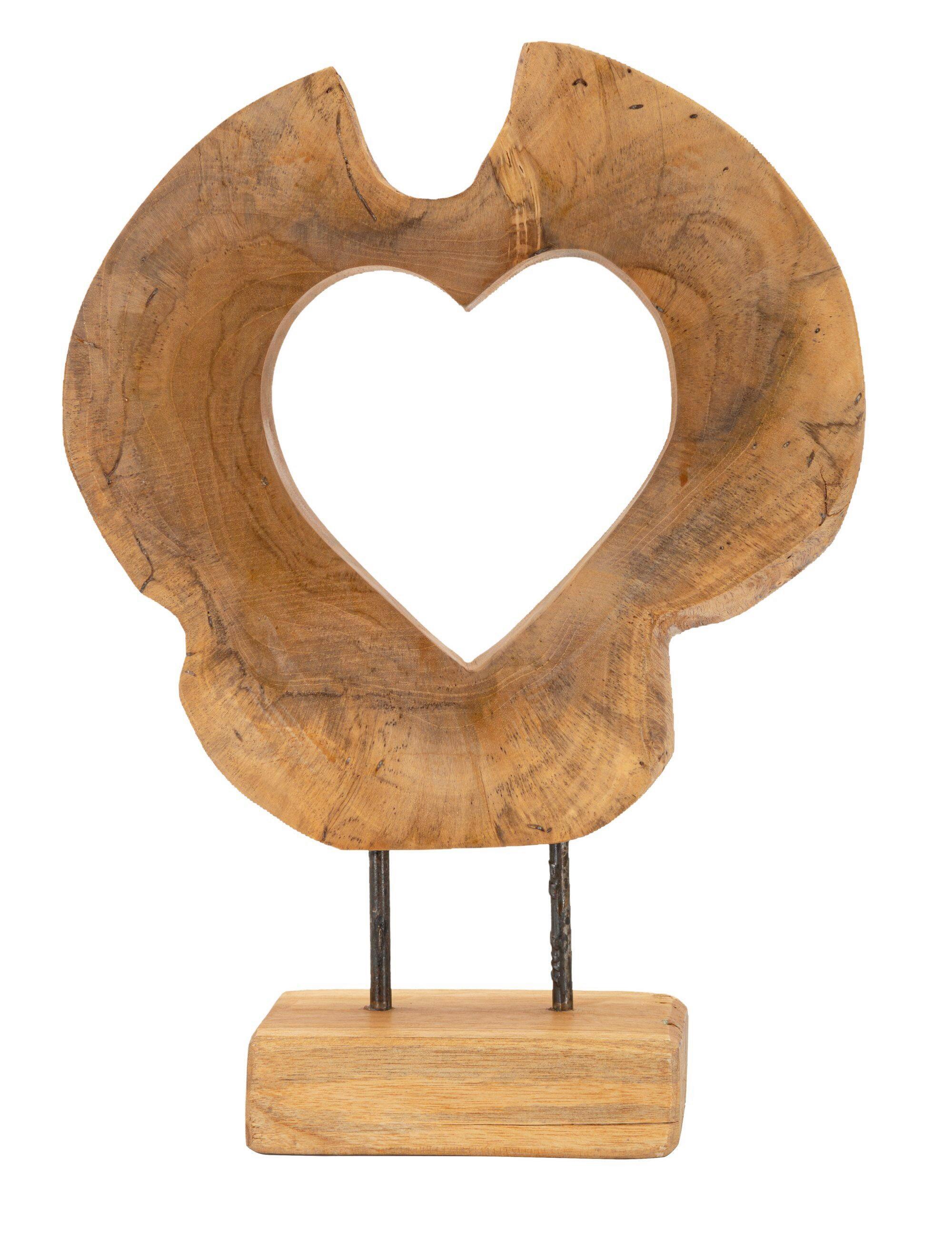 Skulptur Hasi Teak Braun, B: 28 cm - Braun, Basics, Holz (28/38/10cm)