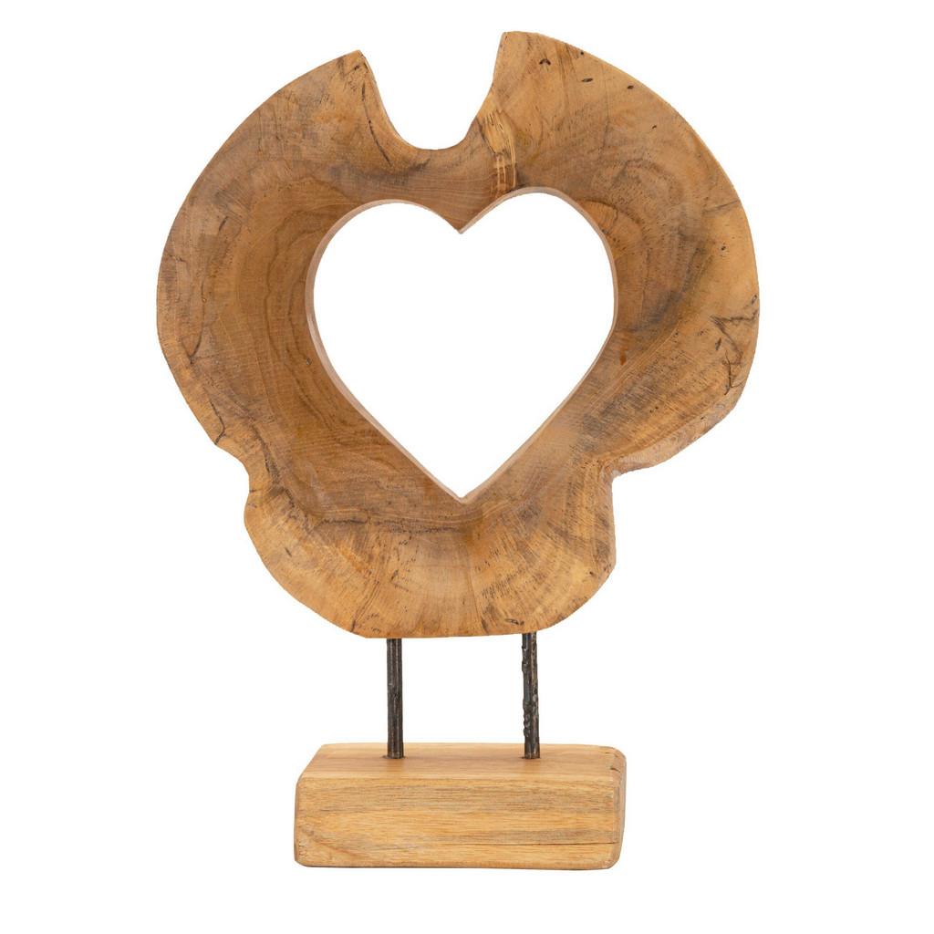 SKULPTUR Hasi Teak Braun, B: 28 cm