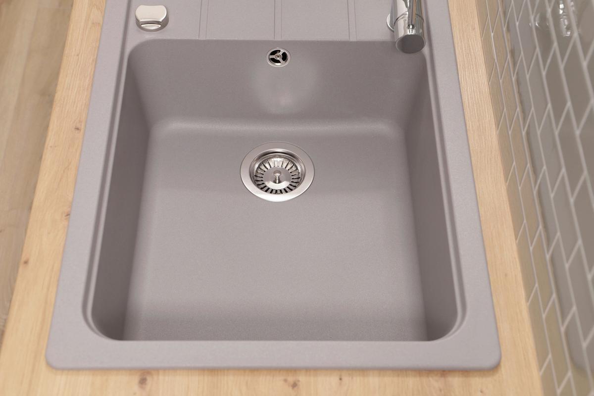 Spüle Austin Grau B: 100 cm - Grau, Design, Stein (100/20/50cm) - Respekta