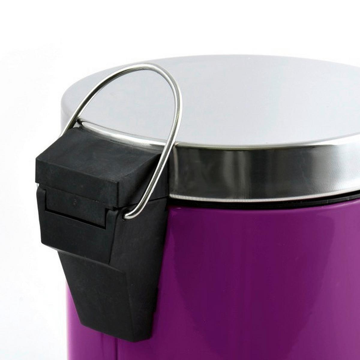 Kosmetikeimer Unis 3l Violett Metall DxH 17x25 - Violett/Schwarz, Basics, Kunststoff/Metall (17/25cm)