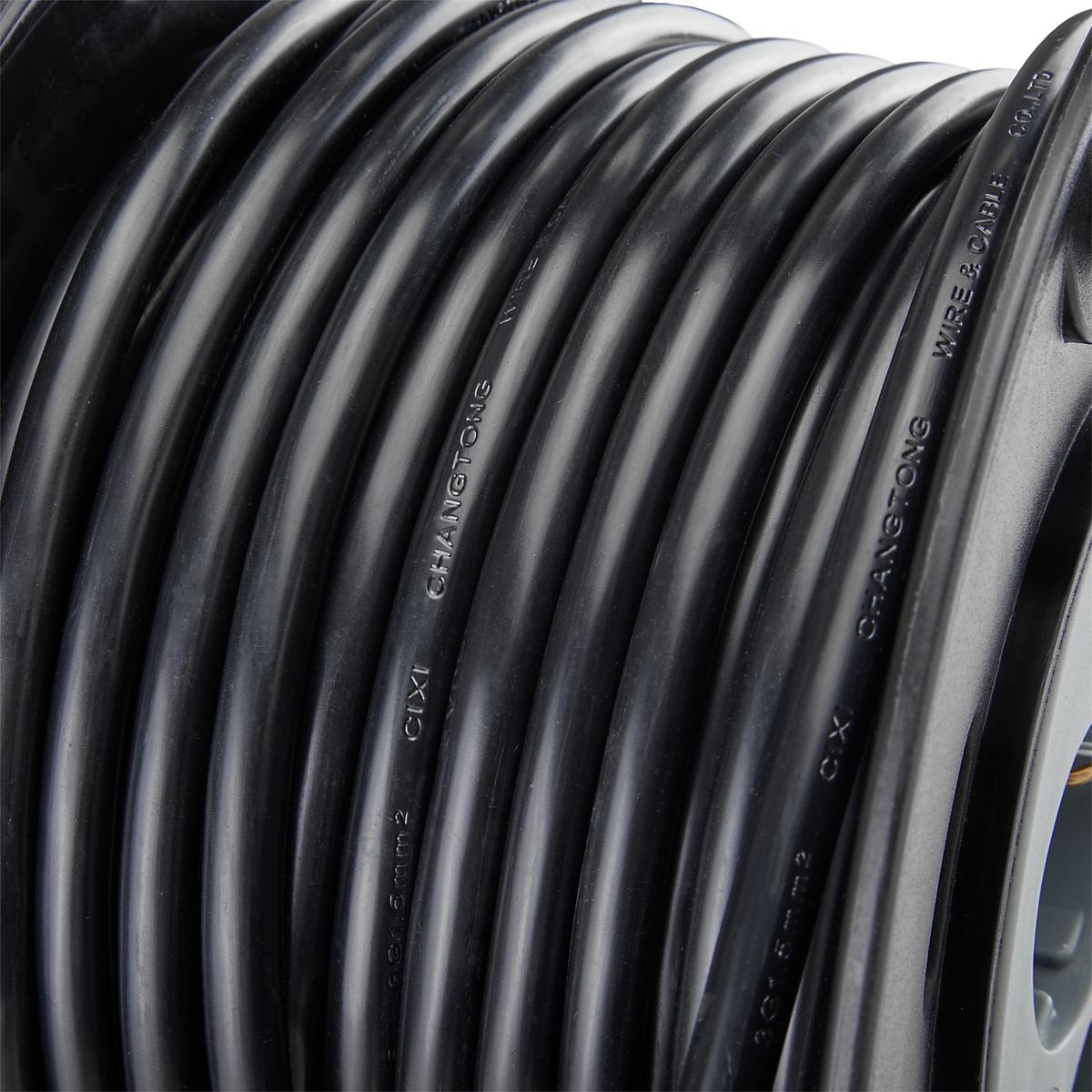 Kabeltrommel Albin 4 Steckdosen, 20 M Kabel - Schwarz/Grau, KONVENTIONELL, Kunststoff (23,5/18,8/32cm) - Homezone