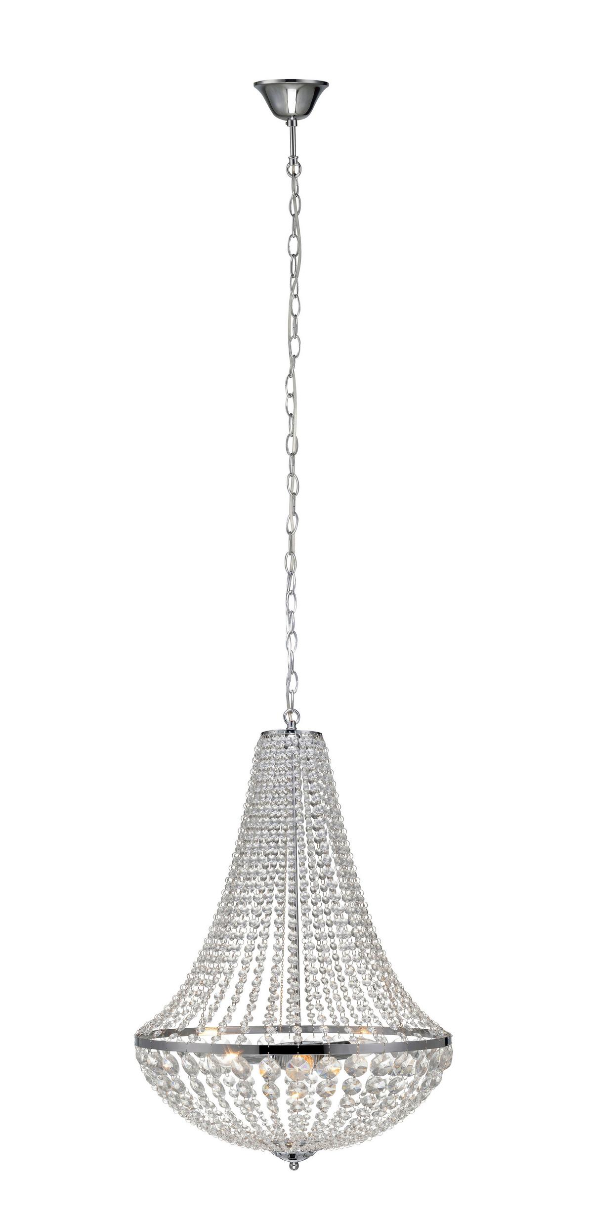 Kronleuchter Klar, Chrom, 40w - Klar/Chromfarben, Basics, Glas/Metall (50/68cm) - Markslöjd