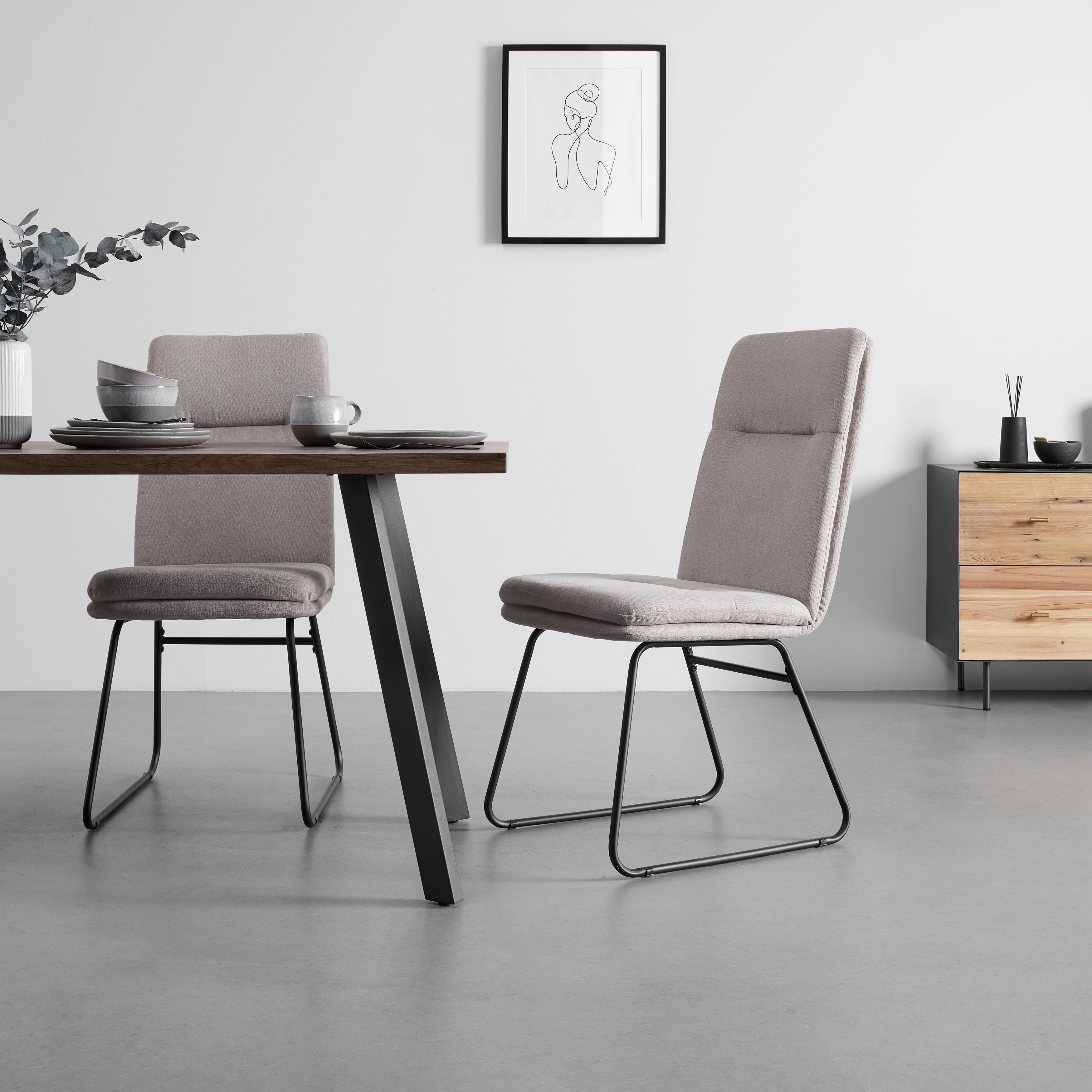 Sada stoličiek LEO taupe - sivohnedá/čierna, Modern, kov/textil (49/99/68cm) - Bessagi Home