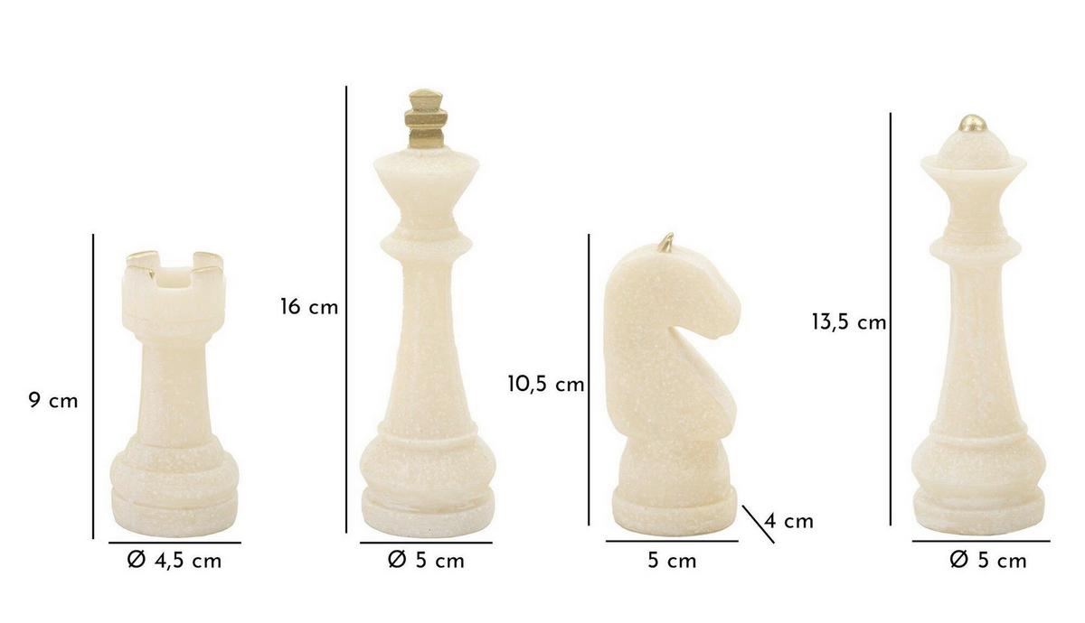 Skulptur Weiß/gold, Set 8 Pcs - Basics, Kunststoff (4.4/9.2/4.4cm)