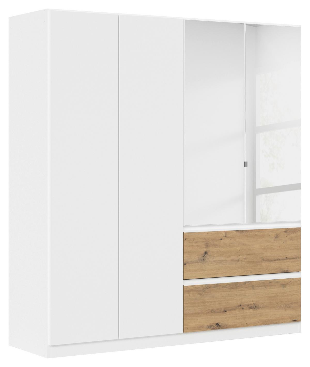 Drehtürenschrank Costa Weiß Eiche Artisan Dekor - Eiche Artisan/Weiß, MODERN, Holzwerkstoff (181/197/54cm) - Rauch Möbel