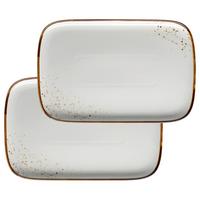 Servierplatten-Set Pintar Blau/Beige, 2-teilig - Blau/Beige, Trend, Keramik (30/2/20cm) - Mäser