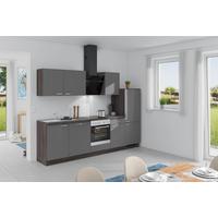 Küchenzeile Win mit Geräte 280 cm Anthrazit / Eiche Grau - Anthrazit/Eiche grau, Basics, Holzwerkstoff (280cm) - Express