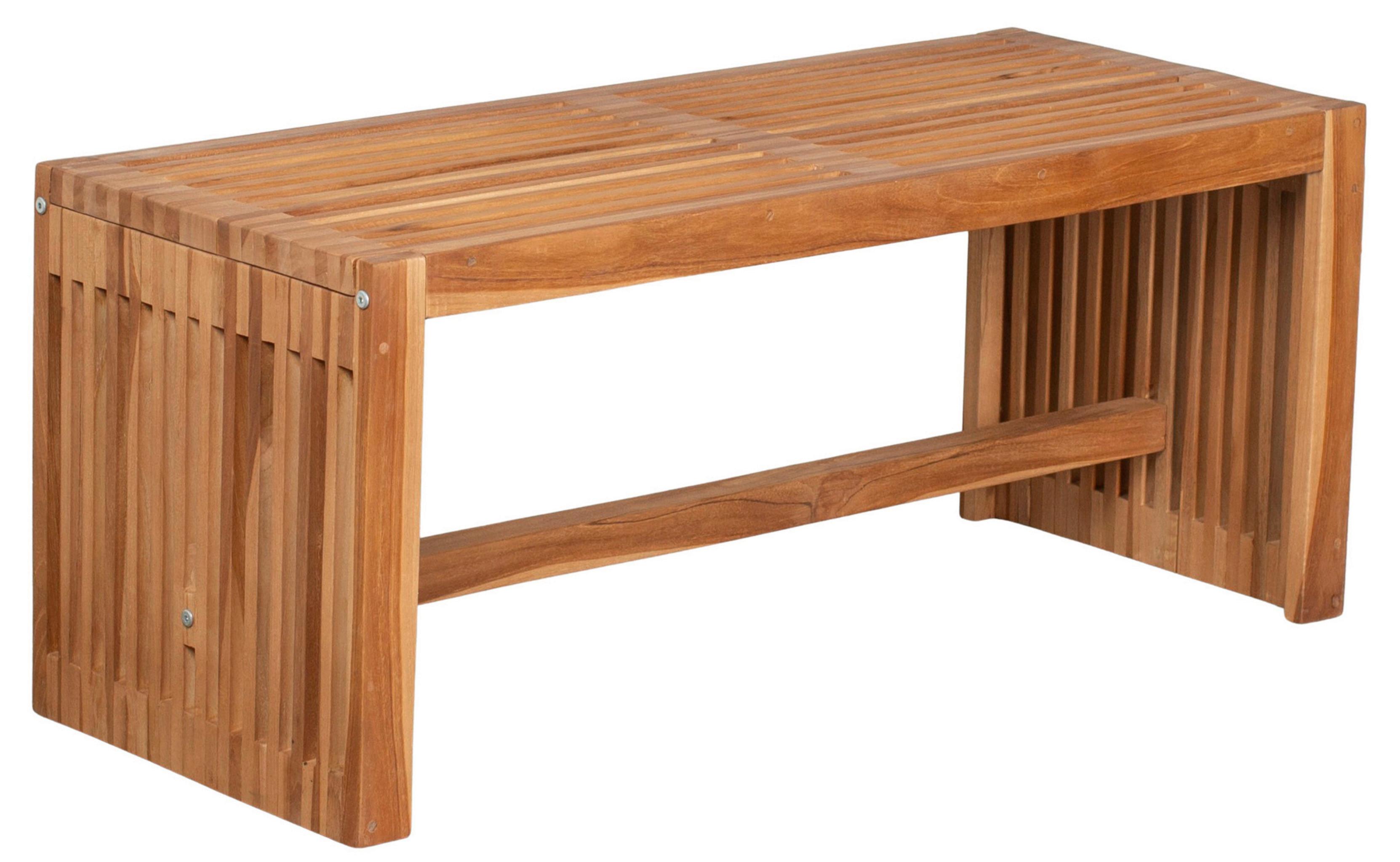 Gartenbank Woodie Teakfarben B: 100 cm aus Holz - Teakfarben, Design, Holz (100/45/35cm) - Gardenson