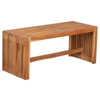 Gartenbank Woodie Teakfarben B: 100 cm aus Holz - Teakfarben, Design, Holz (100/45/35cm) - Gardenson