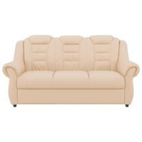 3-Sitzer-Sofa Boston Beige Lederlook - Beige/Schwarz, KONVENTIONELL, Textil (196/102/101cm) - Livetastic