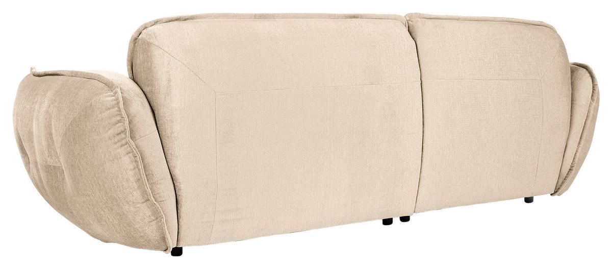 Ecksofa Fluffy, Creme S: 269x184 Cm - Creme/Schwarz, MODERN, Textil (269/184cm) - Trendmanufaktur