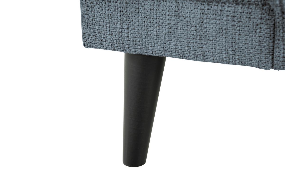 3-Sitzer-Sofa Oslo Blaugrau B: 218 cm - Blaugrau/Schwarz, Design, Textil (218/77/93cm) - MID.YOU