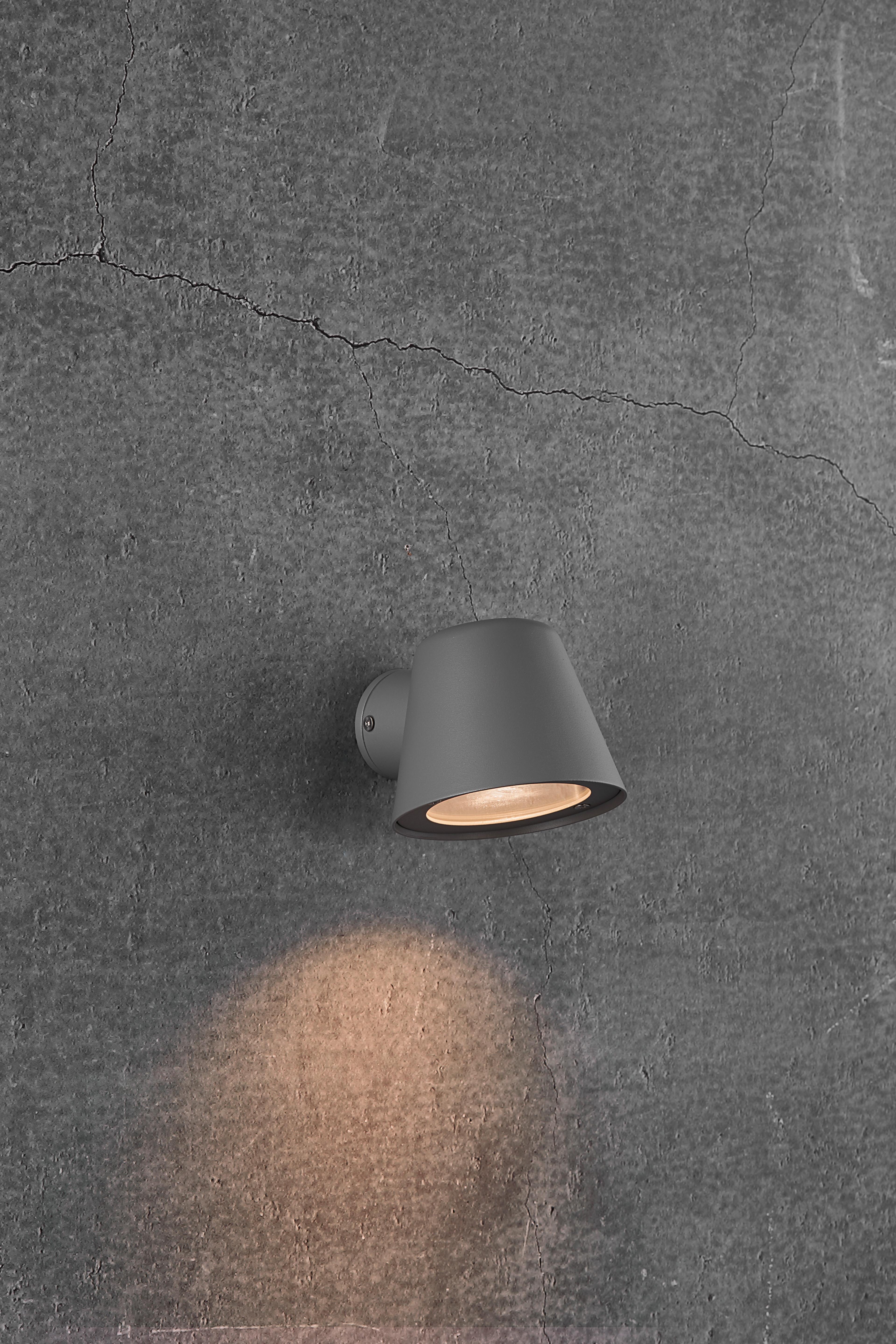 Außenwandleuchte Grau L: 11,7 cm - Grau, Design, Metall (11,7/10,5/14,7cm) - Nordlux