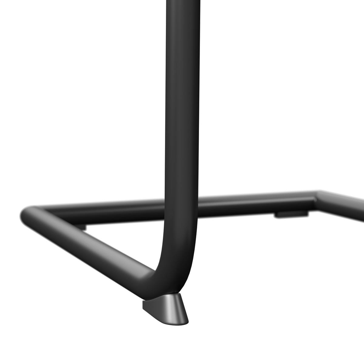 Schwingstuhl Betty Lederlook braun, B: 43 cm - Schwarz/Braun, KONVENTIONELL, Textil/Metall (43/99/60cm)