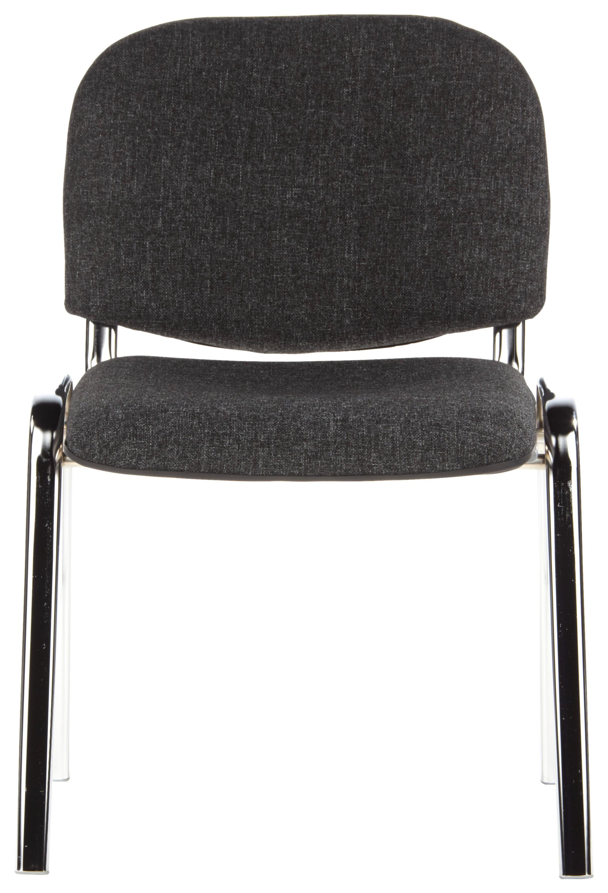 Besucherstuhl Xt 600 Stapelbar Anthrazit/chromfarben - Chromfarben/Anthrazit, Basics, Textil/Metall (58/84/41cm) - MID.YOU