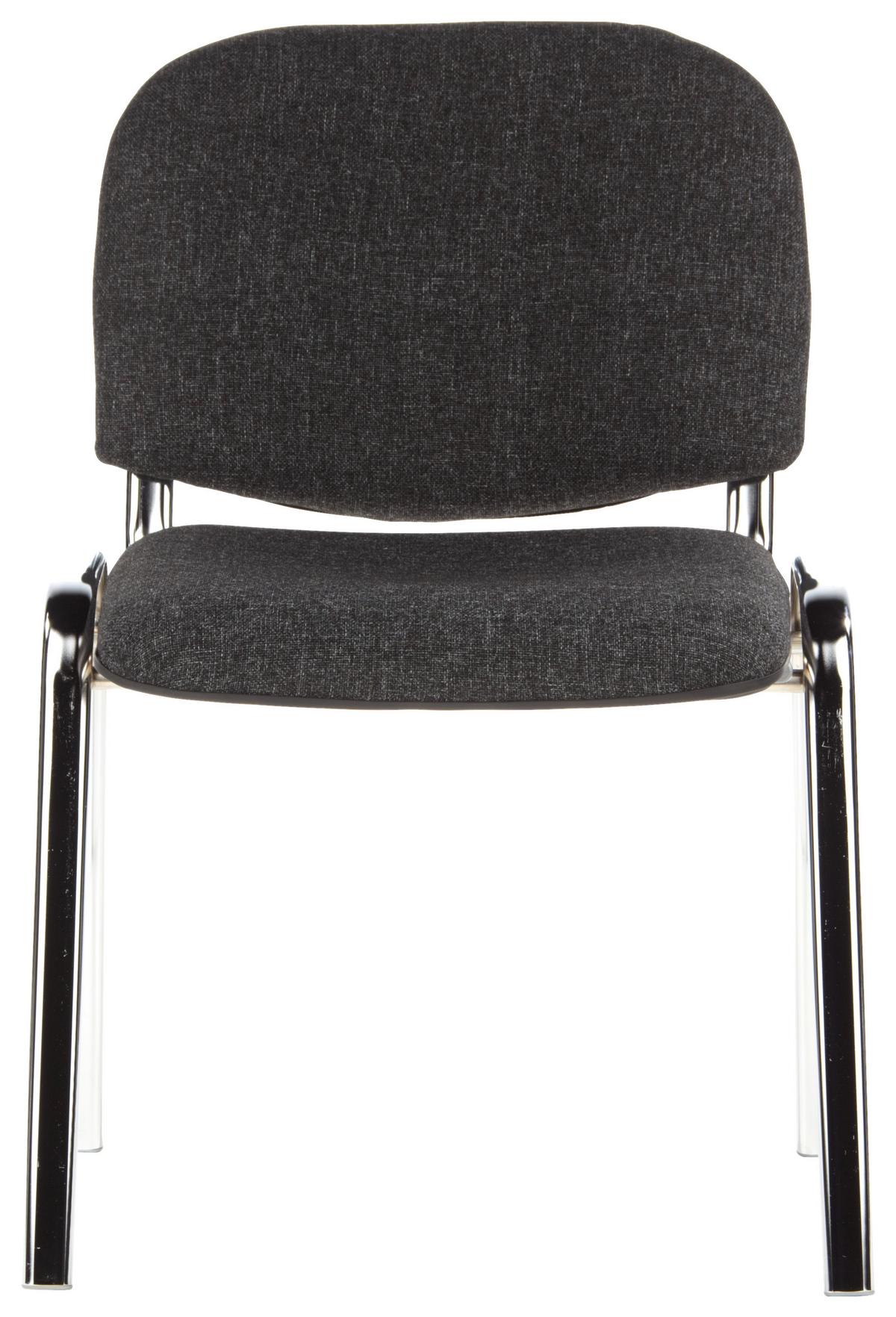Besucherstuhl Xt 600 Stapelbar Anthrazit/Chromfarben - Chromfarben/Anthrazit, Basics, Textil/Metall (58/84/41cm) - MID.YOU