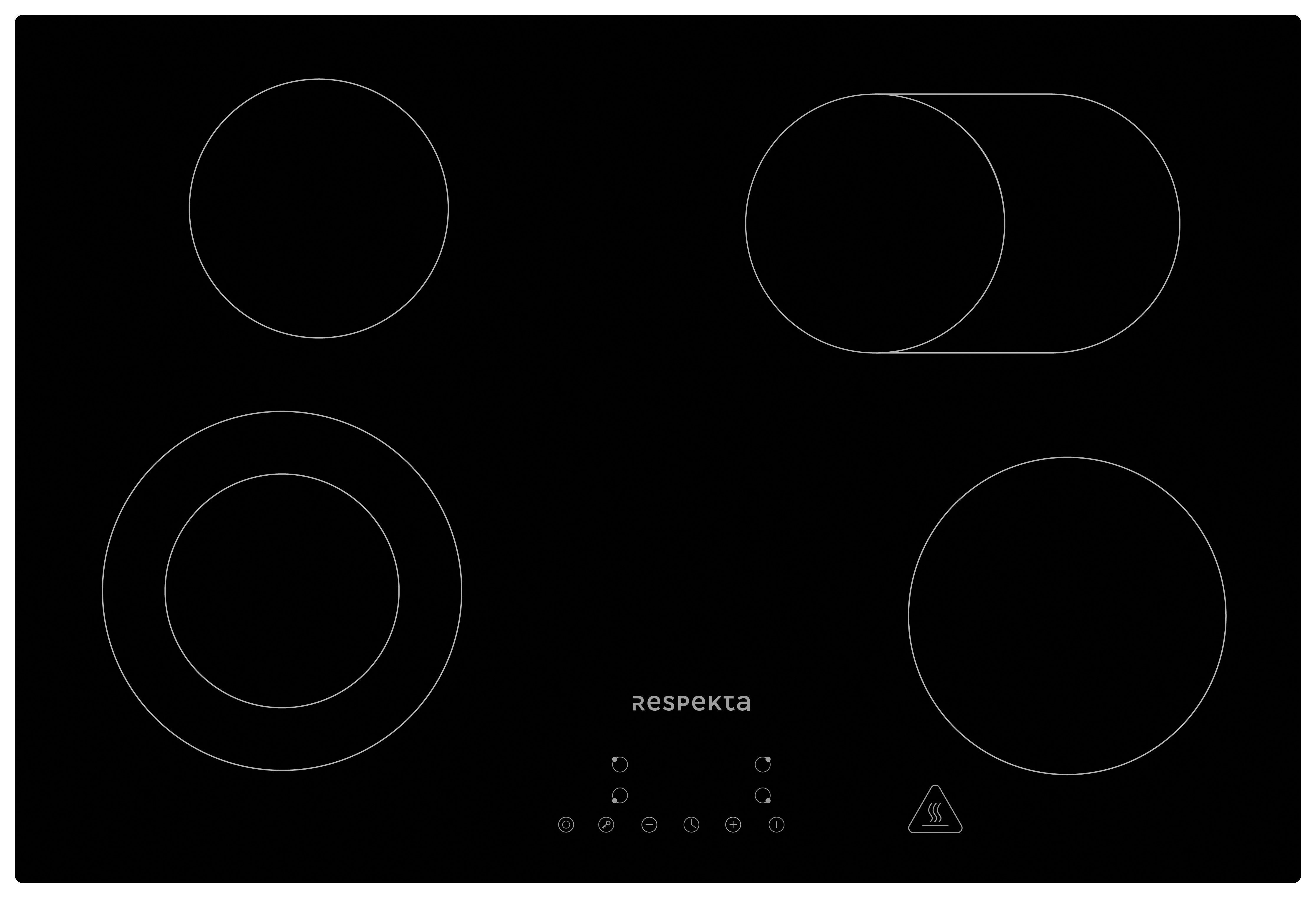 Einbauherd-Set B: 59,5 cm Elektro-Glaskeramik/ Autark - Schwarz, Trend, Glas/Metall (59,5/64/55cm) - Respekta