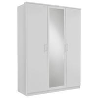 Šatníková skriňa OSAKA šírka 135cm - biela/hliníková, Konventionell, kompozitné drevo/plast (135/199/58cm) - MID.YOU