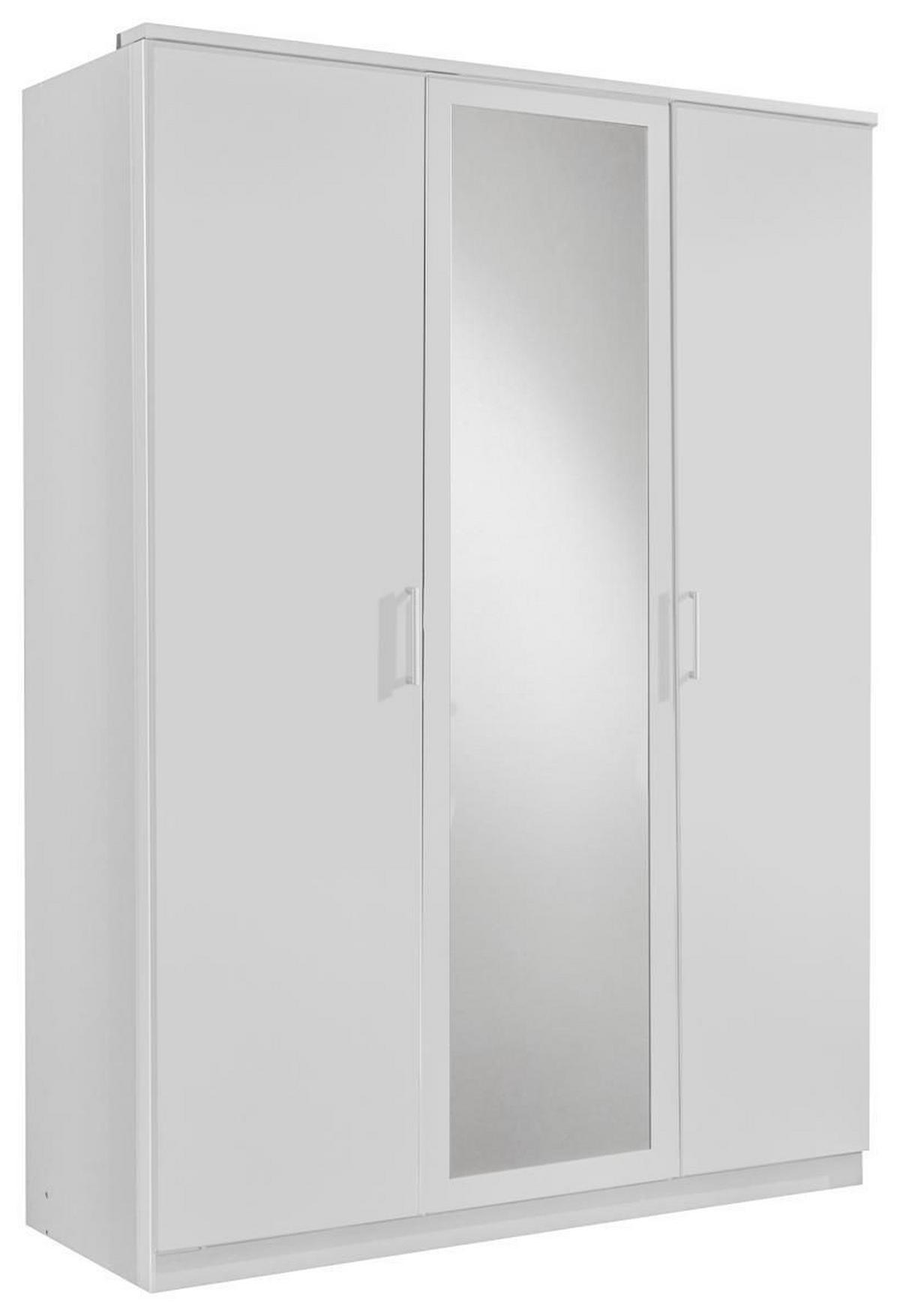 Šatníková skriňa OSAKA šírka 135cm - biela/hliníková, Konventionell, kompozitné drevo/plast (135/199/58cm) - MID.YOU