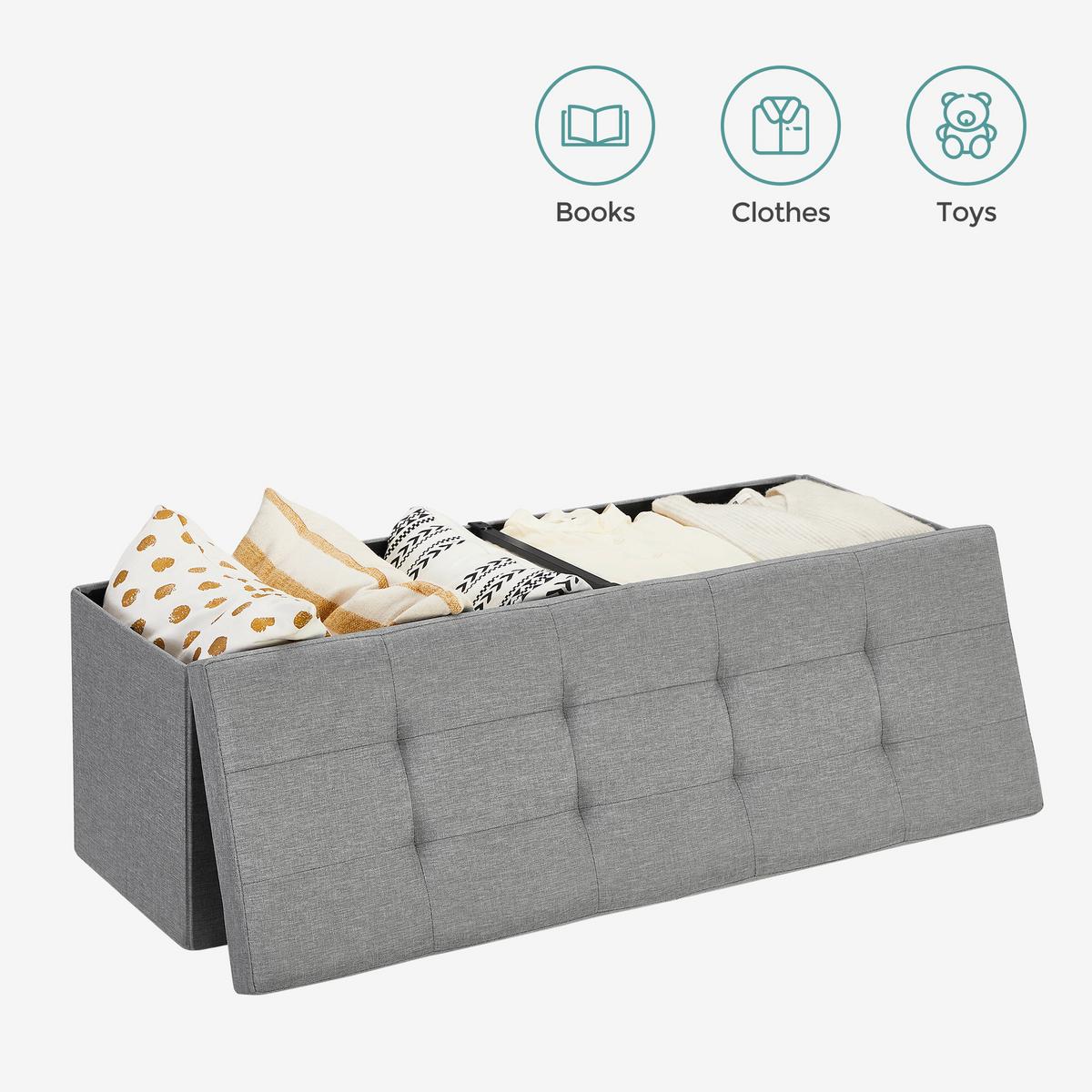 SITZBOX Grau B: 110cm - Grau, Basics, Holzwerkstoff/Textil (110/38/38cm)