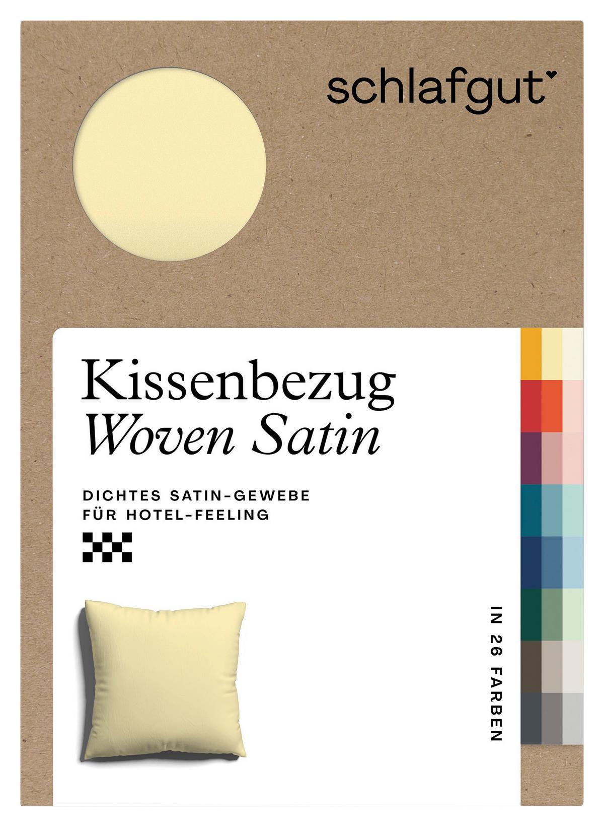 Kissenhülle Woven Satin - Hellgelb, Basics, Textil (40/40cm) - Schlafgut