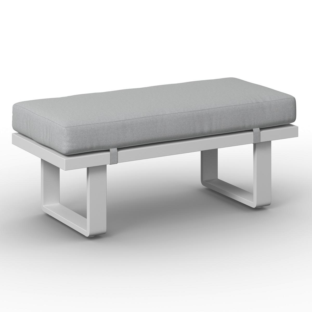 JEDÁLENSKÁ TERASOVÁ SÚPRAVA LEANDRA - biela/svetlosivá, Modern, kov/textil (288/253cm) - Bessagi Garden