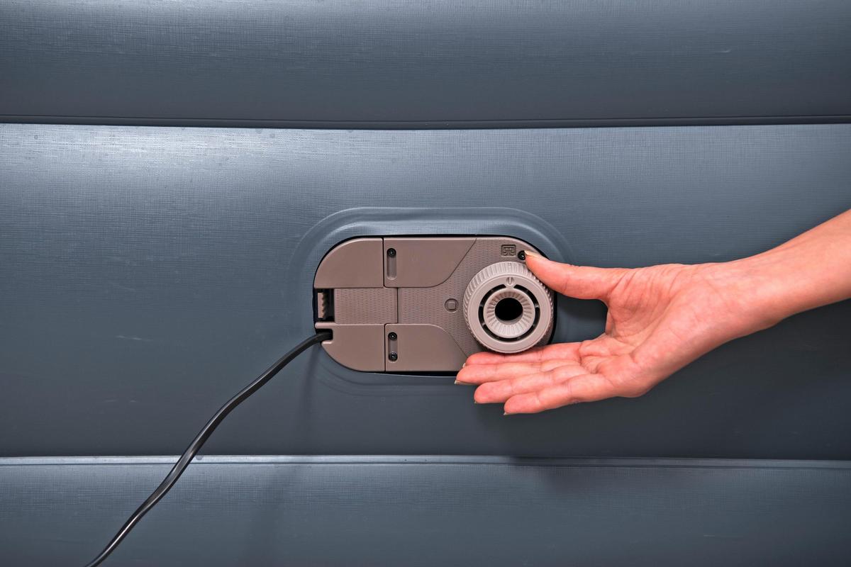 Luftbett Leon 229x152x84 cm Bis 300kg, inkl. Pumpe - Dunkelblau/Grau, KONVENTIONELL, Kunststoff/Metall (229/152/84cm) - Bestway