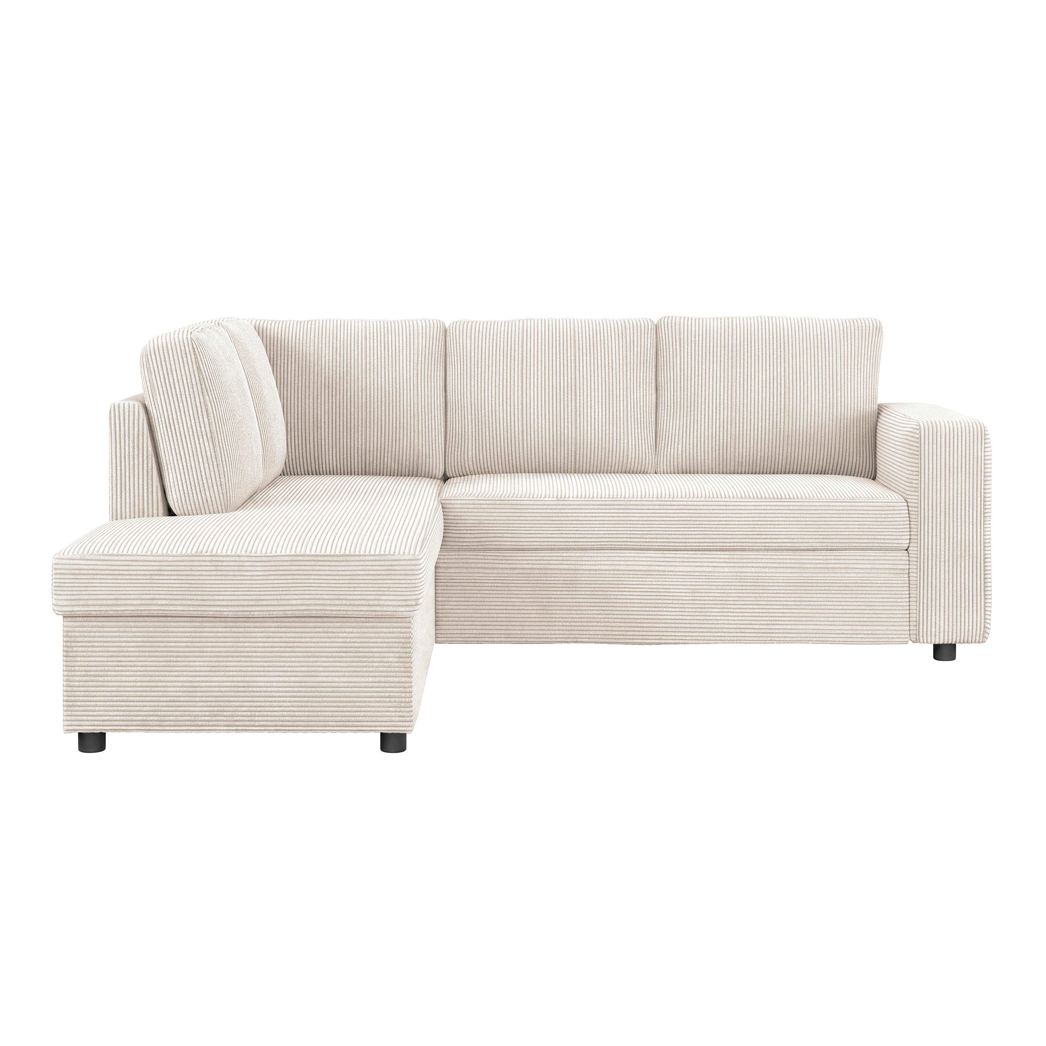 Ecksofa mit Schlaffunktion Toulouse perlmutt, 206x224cm - Perlmutt/Schwarz, Trend, Holz/Textil (206/224cm)