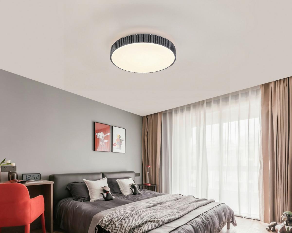 STROPNÍ LED SVÍTIDLO FILZI - šedá/bílá, Moderní, kov/textil (40/8,5cm) - Mömax