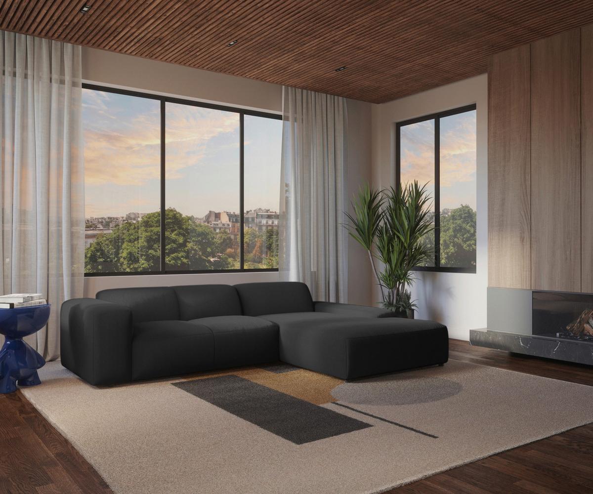 Ecksofa Hannah Schwarz 304x200 cm - Schwarz, Design, Textil (304/200cm) - MID.YOU