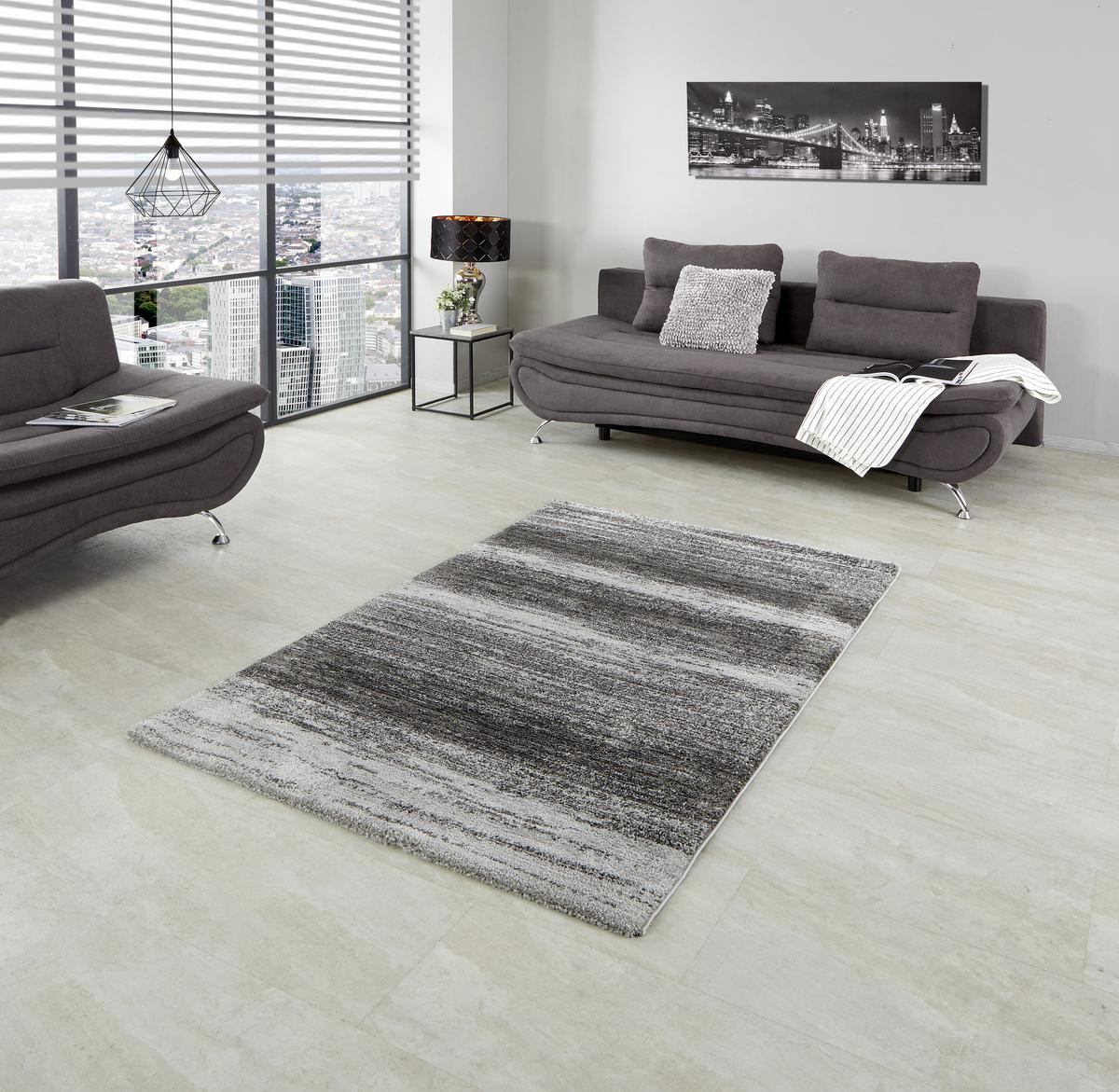 Webteppich Grau Monza 160x230 cm - Grau, Basics, Textil (160/230cm) - James Wood