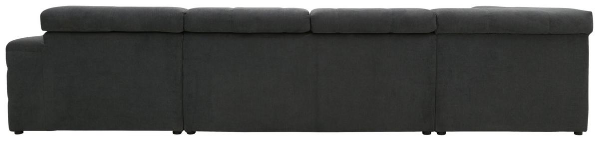 Wohnlandschaft Brandon Dunkelgrau Mikrofaser - Dunkelgrau/Schwarz, Design, Textil (228/359/175cm) - MID.YOU