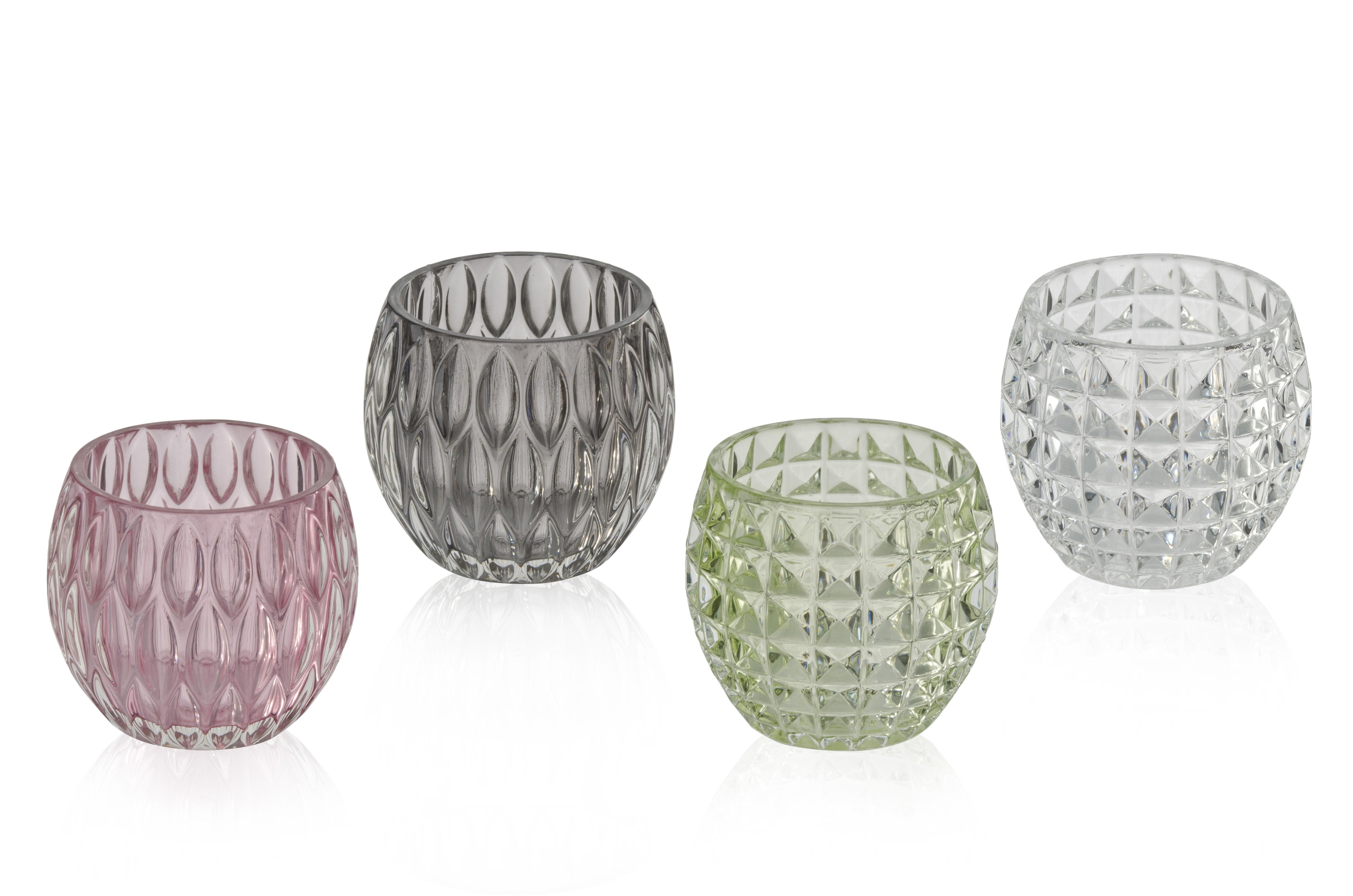 Držák Na Čajovou Svíčku Soraya - šedá/růžová, sklo (10/8,5cm) - Mömax modern living