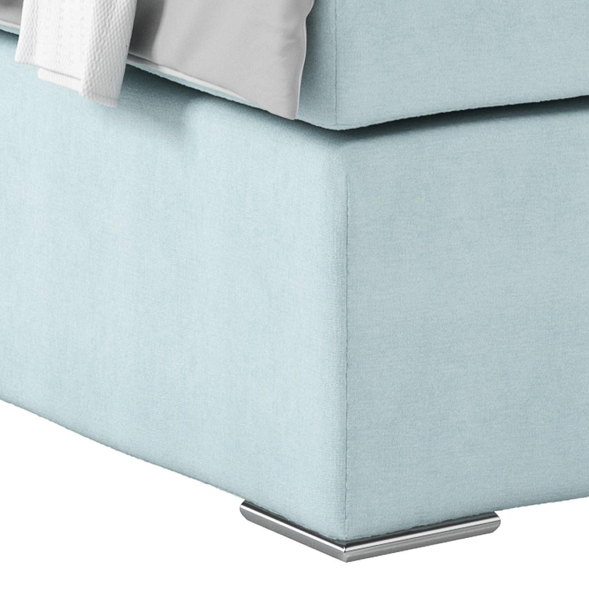 Posteľ Boxspring NERO, 160x200 cm, svetlomodrá - svetlomodrá/mätovozelená, Konventionell, kov/textil (160/200cm)