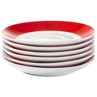 Untertassenset Rot Weiß 6-teilig D: 14,5 cm - Rot/Weiß, Basics, Keramik (14,5cm) - Van Well
