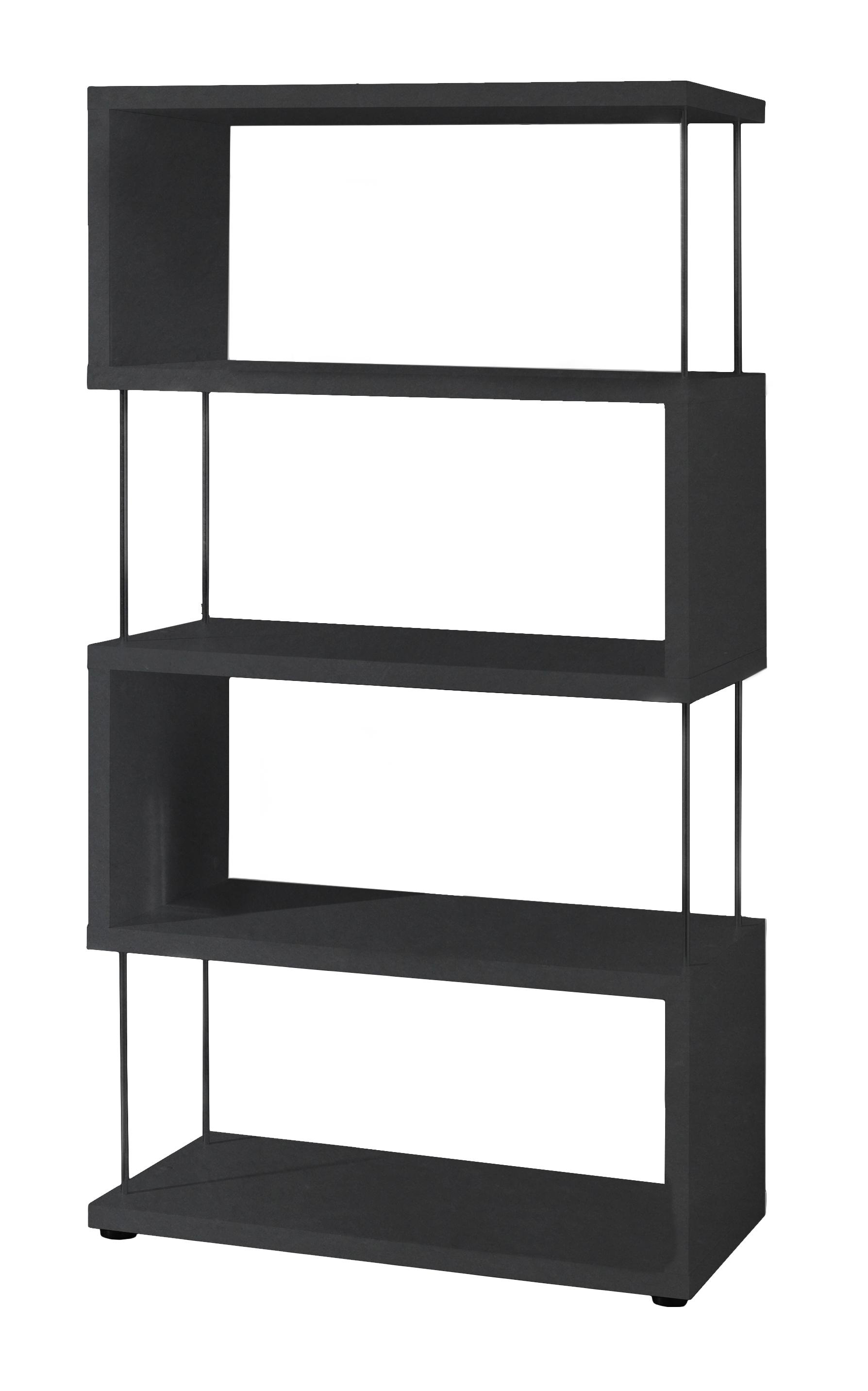 Stojací Regál Sticks - čierna, Moderný, kompozitné drevo/plast (66/126/33cm) - Modern Living